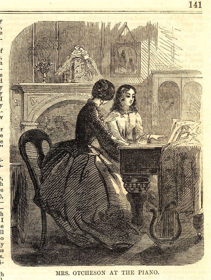 Mrs. Otcheson at the piano (Boston Public Library)
