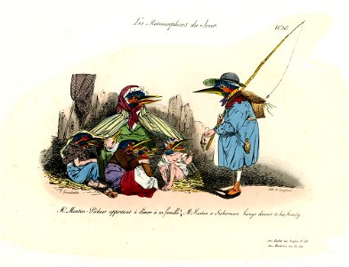 Mr. Martin-Pêcheur apportant à dîner à sa famille (BM 1856,0712.591). Free illustration for personal and commercial use.