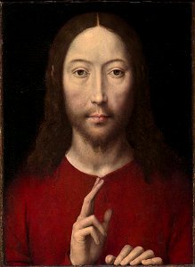 Memling Christ giving blessing. Free illustration for personal and commercial use.