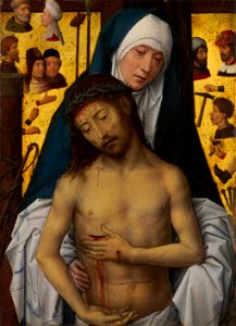 Hans Memling - The Man of Sorrows in the arms of the Virgin - Google Art Project