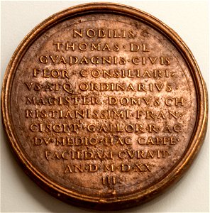 Médaille biface - Thomas Gadagne, banquier (bronze coulé) - verso