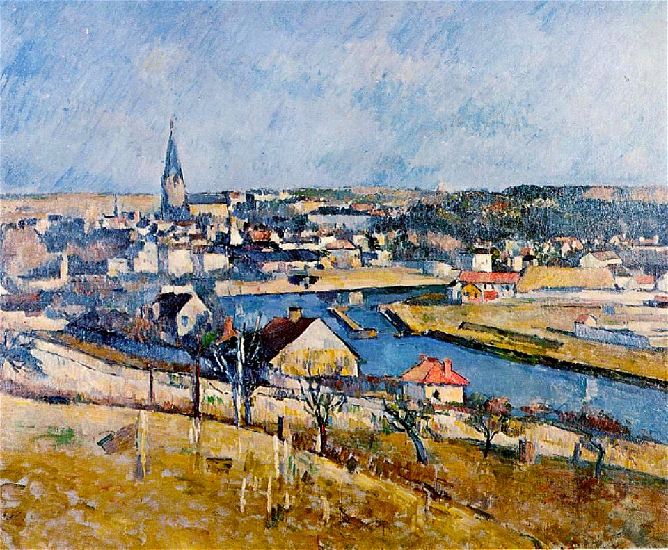 Melun vu depuis Le Mée-sur-Seine, par Paul Cézanne