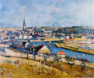 Melun vu depuis Le Mée-sur-Seine, par Paul Cézanne