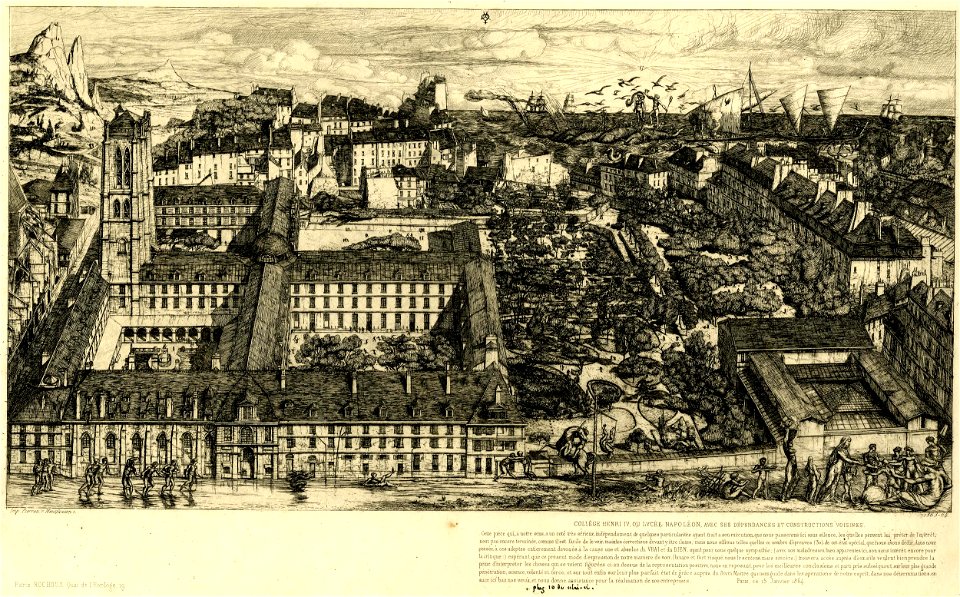 Meryon - Collège Henri IV (ou Lycée Napoléon), Paris, 1870,0709.186
