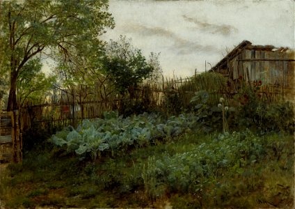 Adolph Menzel - Der Hintergarten