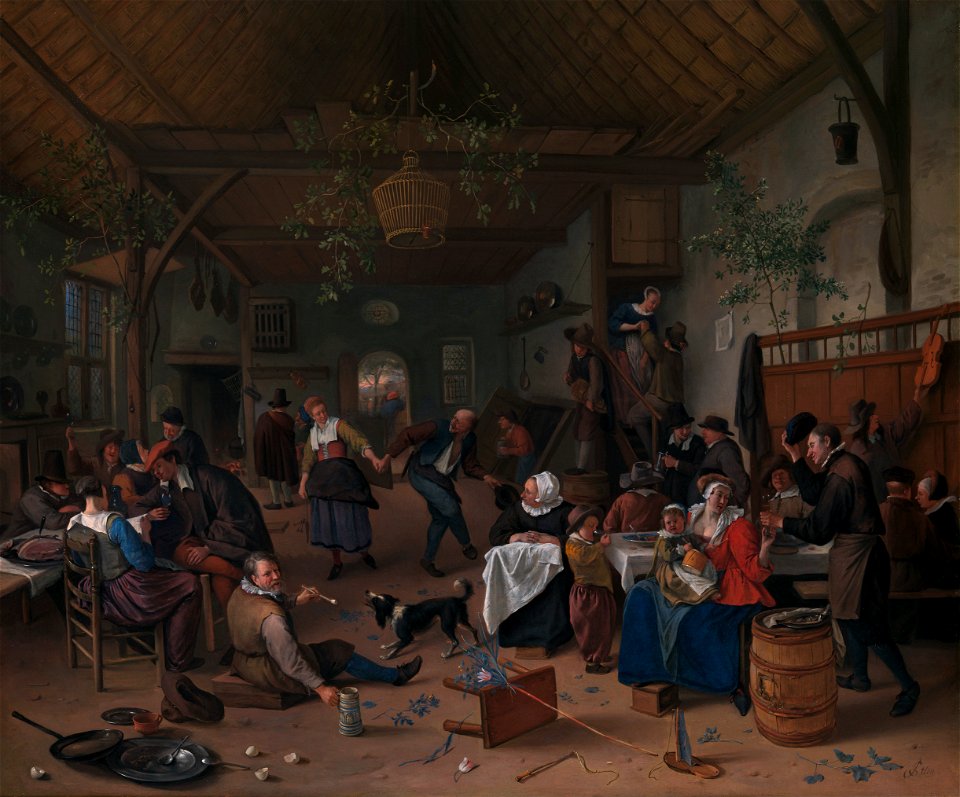 Merrymaking in a Tavern with a Couple dancing, by Jan Steen