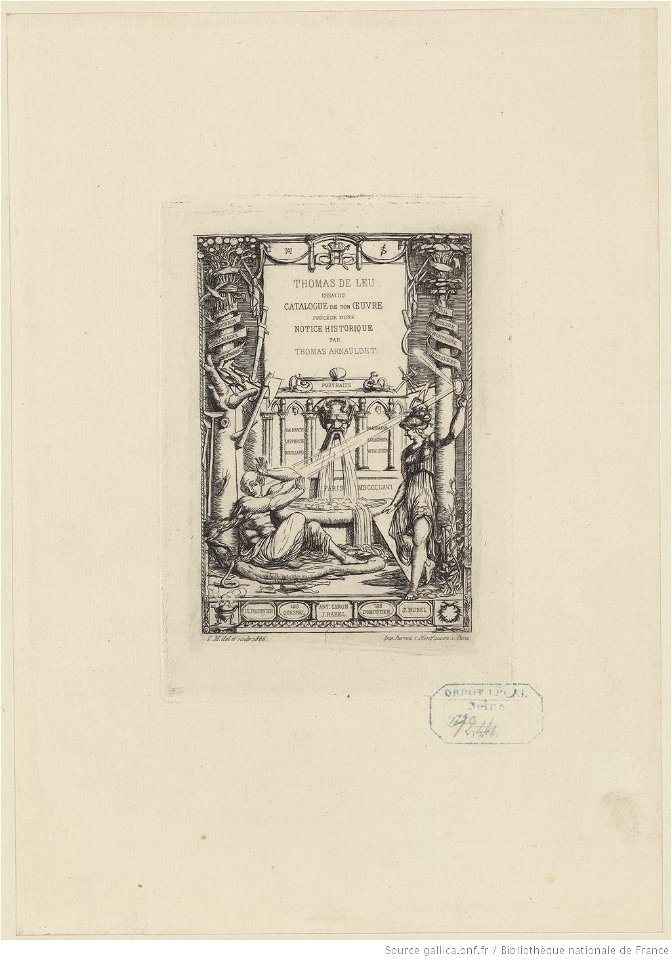 Meryon - Frontispice pour le catalogue de Th. De Leu, 6ème état, btv1b55002170n