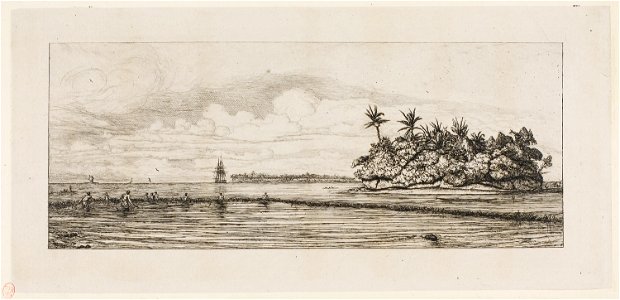 Meryon - Oceania Fishing, Near Islands with Palms in the Uea or Wallis Group, 1845, 1927.4401.1