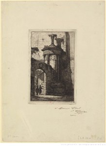 Meryon - Entrée du couvent des Capucins français, à Athènes, 2ème état, btv1b55001137s