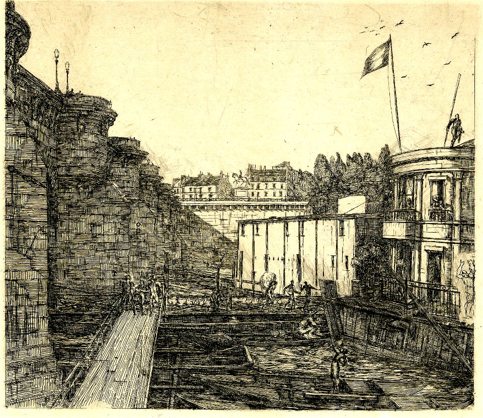Meryon - Bain-froid Chevrier (Chevrier's cold bath establishment), 1866,1013.594