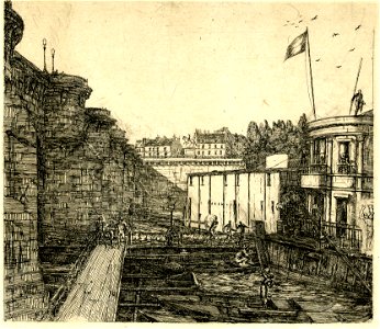 Meryon - Bain-froid Chevrier (Chevrier's cold bath establishment), 1866,1013.594