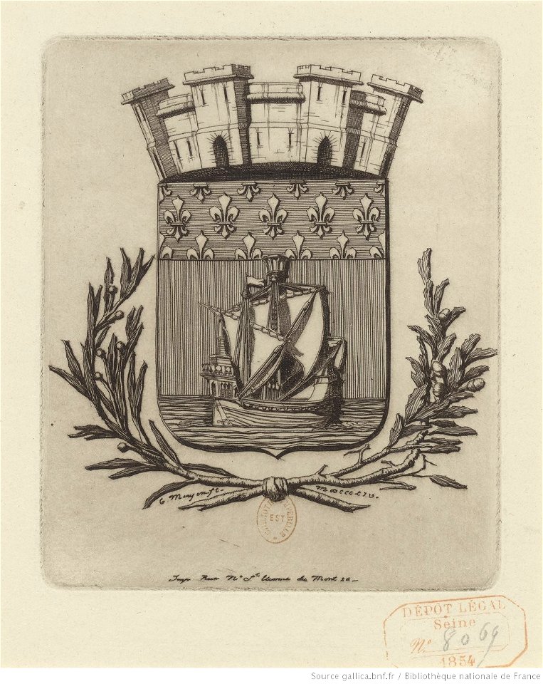 Meryon - Armes symboliques de la ville de Paris, btv1b55001153t