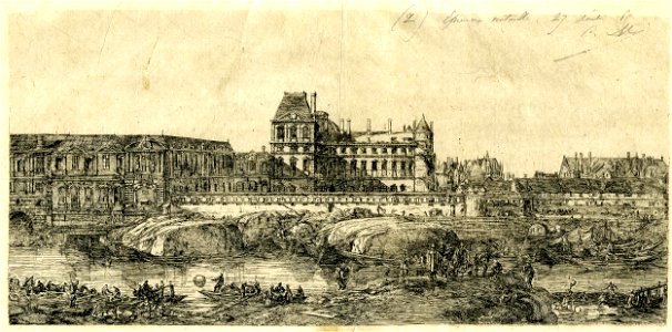 Meryon - L'ancien Louvre, d'après une peinture de Zeeman, 1651, 1920,0615.35