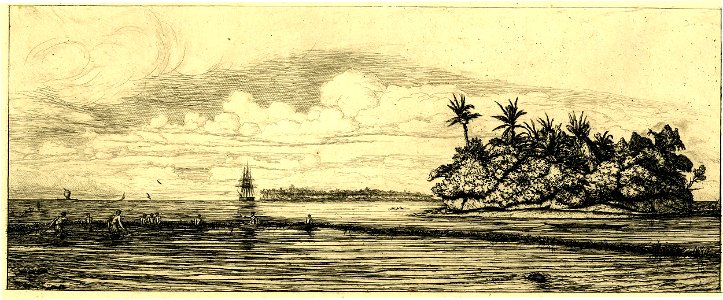 Meryon - Océanie, ilots à Uvea (Wallis) pêche aux palmes, 1845, 1865,0114.129