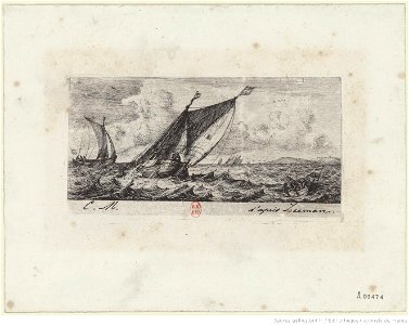 Meryon - Bateaux de Harlem à Amsterdam, 1er état, btv1b55001094j