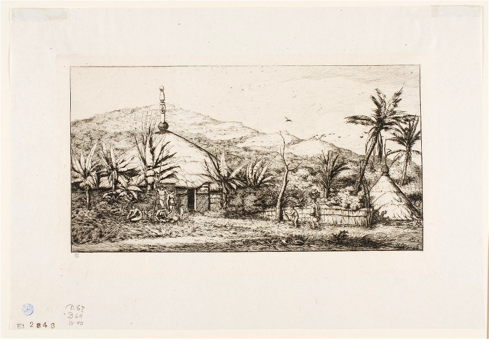 Meryon - New Caledonia Large Native Hut on the Road from Balade to Puépo, 1845, 1909.217