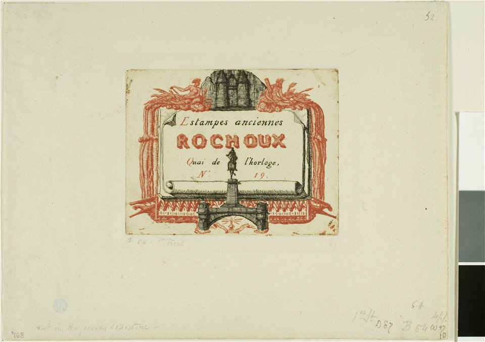 Meryon - Address-Card of the Printseller, Rochoux, 1909.191