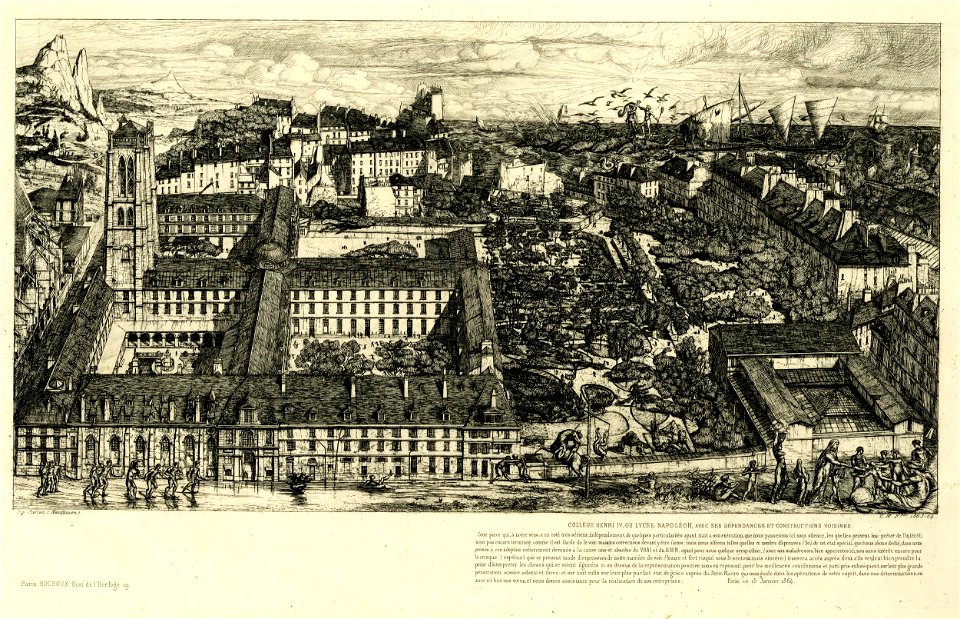 Meryon - Collège Henri IV (ou Lycée Napoléon), Paris, 1865,0114.143