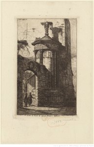 Meryon - Entrée du couvent des Capucins français à Athènes, 3ème état, btv1b550022328