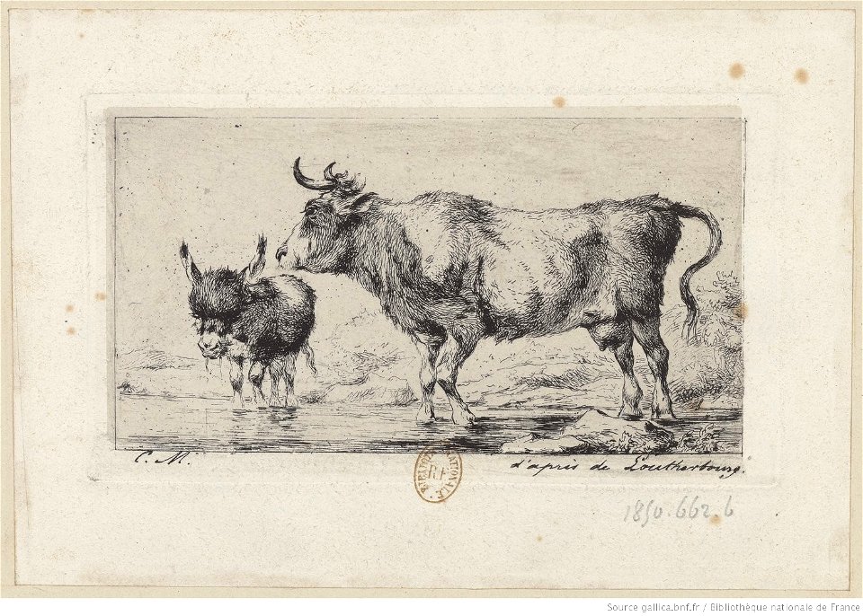 Meryon - La vache et l'ânon, 2ème état, btv1b55001051j