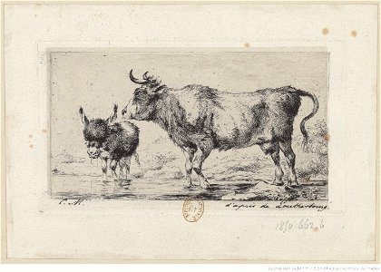 Meryon - La vache et l'ânon, 2ème état, btv1b55001051j
