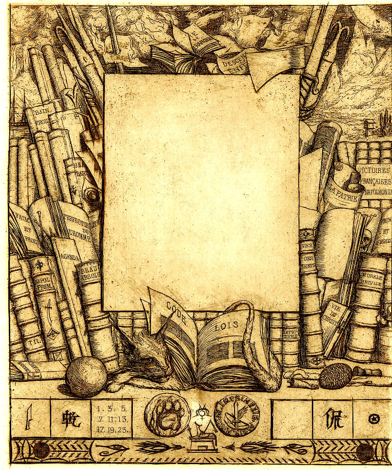 Meryon - Projet d'encadrement pour le portrait d'Armand Guéraud, 1876,0510.333
