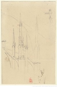 Meryon - Neuf croquis d'études pour Notre-Dame de Paris, btv1b55001081s