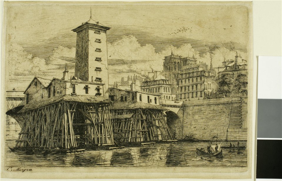 Meryon - La Pompe Notre-Dame, Paris, 1938.1637