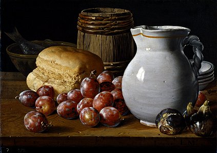 Natura morta amb prunes, figues i paFXD