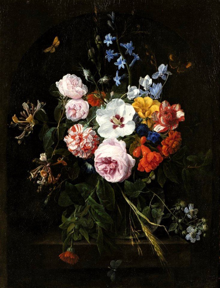 NATURES MORTES AUX FLEURS DANS UN VASE EN CRISTAL 