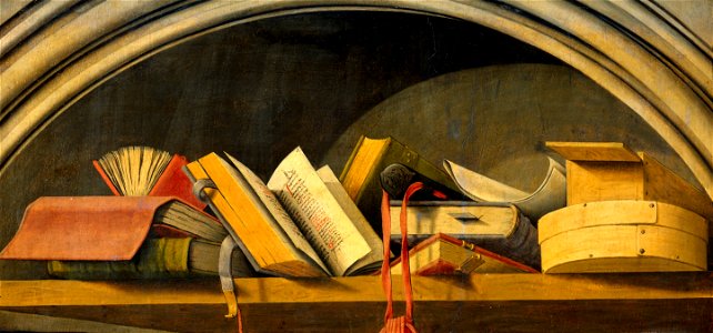 Nature morte aux livres - Triptyque de l'Annonciation d'Aix - Rijksmuseum