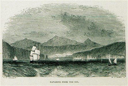 Navarino from the Sea - Wordsworth Christopher - 1882. Free illustration for personal and commercial use.
