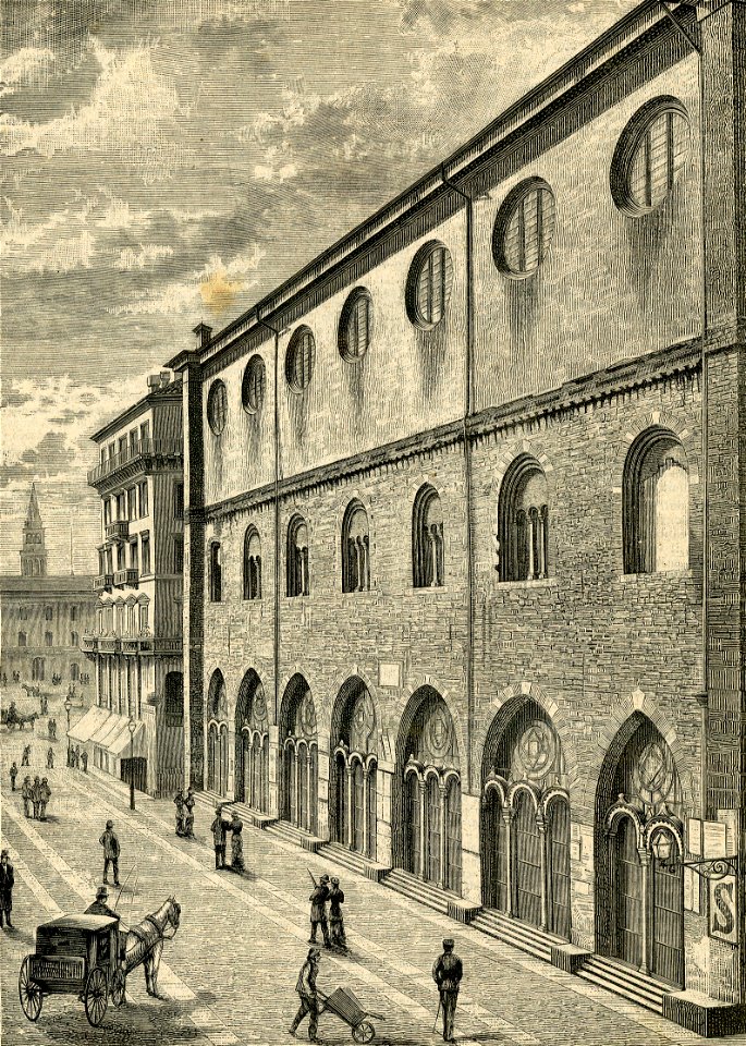 Milano il Palazzo della Ragione in Piazza Mercanti