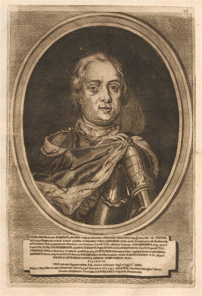 Mikałaj Faŭstyn Radzivił. Мікалай Фаўстын Радзівіл (H. Lajbovič, 1758)