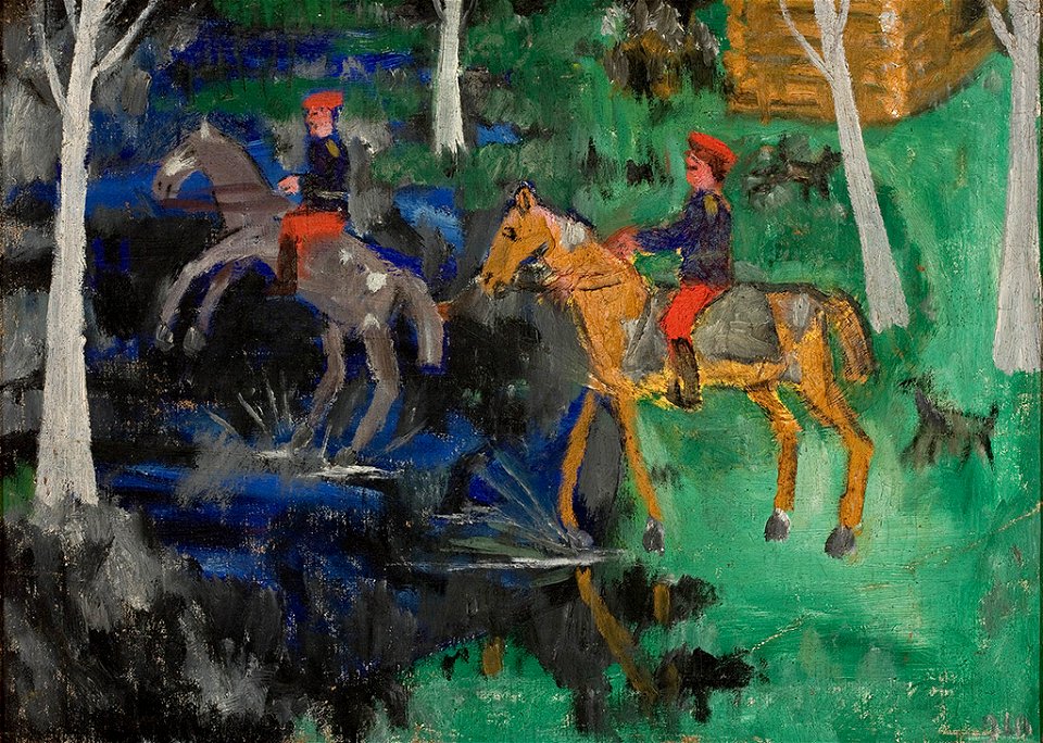 Mikhail Larionov- Dois cavaleiros - 1910 MASP