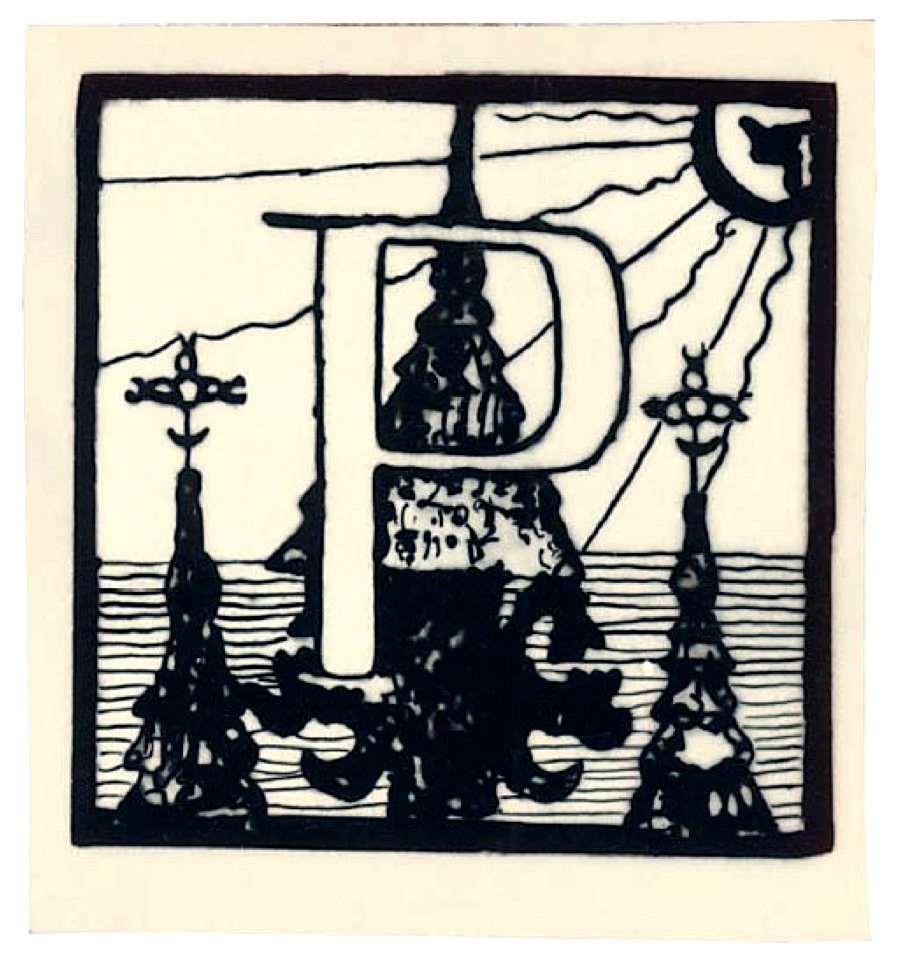 Mikalojus Konstantinas Ciurlionis - Initial P - 1908