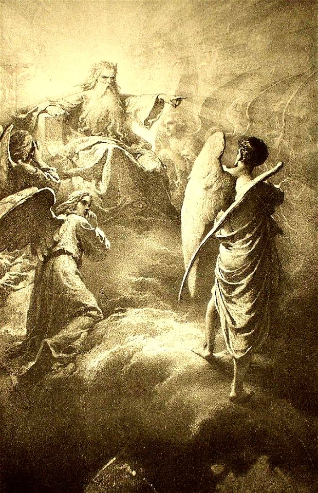 Mihály Zichy - Illustration to Imre Madách's The Tragedy of Man - In the Heaven (Scene 1) - WGA25983
