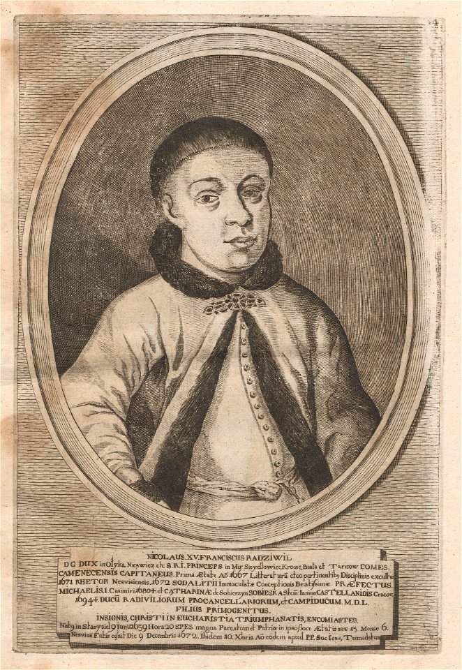 Mikałaj Francišak Radzivił. Мікалай Францішак Радзівіл (H. Lajbovič, 1758)