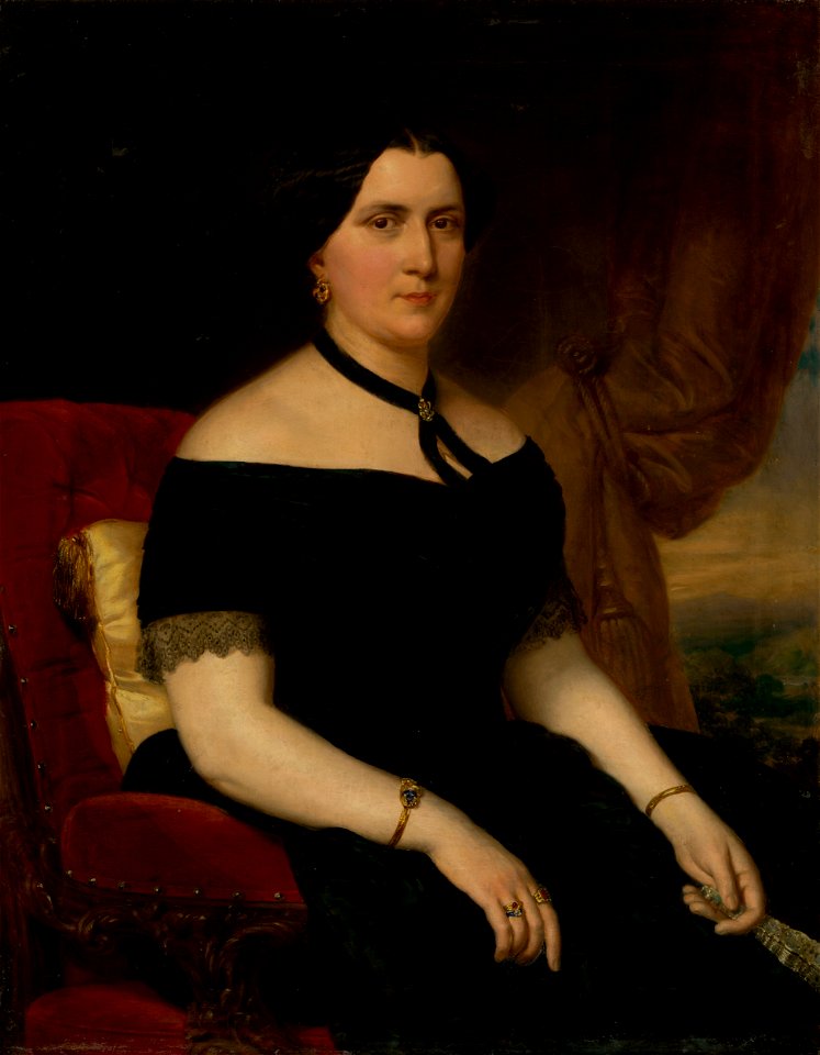 Miklós Barabás - Portrait of a Woman in a Velvet Armchair - O 3660 - Slovak National Gallery