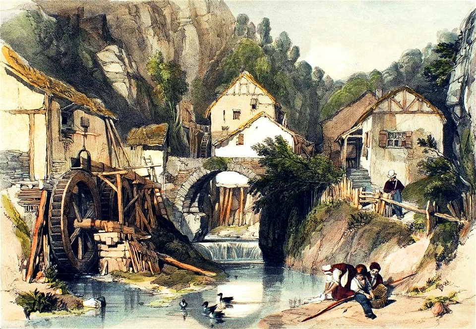 Mill and Bridge in Pallien on the Moselle