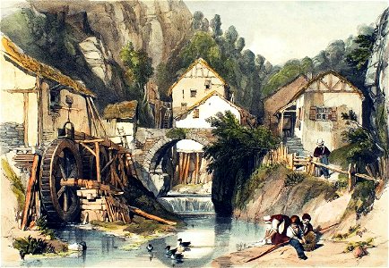 Mill and Bridge in Pallien on the Moselle