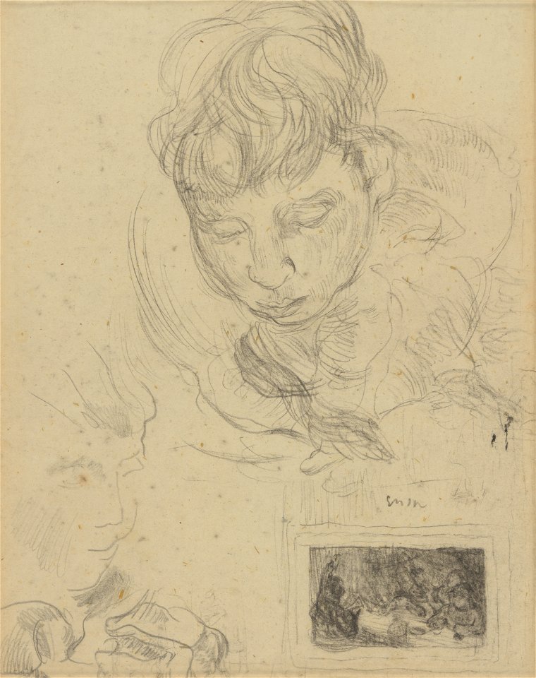 Mijn zuster en schets van een schilderij, James Ensor, Mu.ZEE Oostende, SM000298