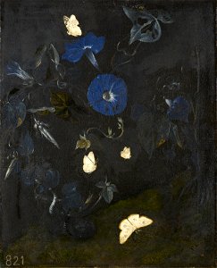 Otto Marseus van Schrieck (Nijmegen 1619-20-Amsterdam 1678) - Flowers with Butterflies and a Snake - RCIN 405621 - Royal Collection