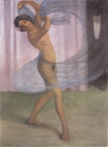 Otto Mueller - Tänzerin mit Schleier, von einem Mann beobachtet - ca1903