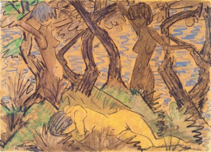 Otto Mueller - Drei Mädchen zwischen Bäumen - ca1925