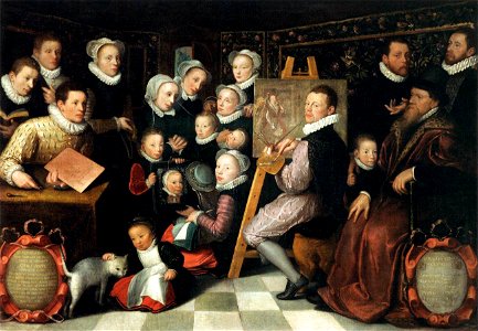 Otto van Veen - The Artist Painting, Surrounded by his Family - WGA24343