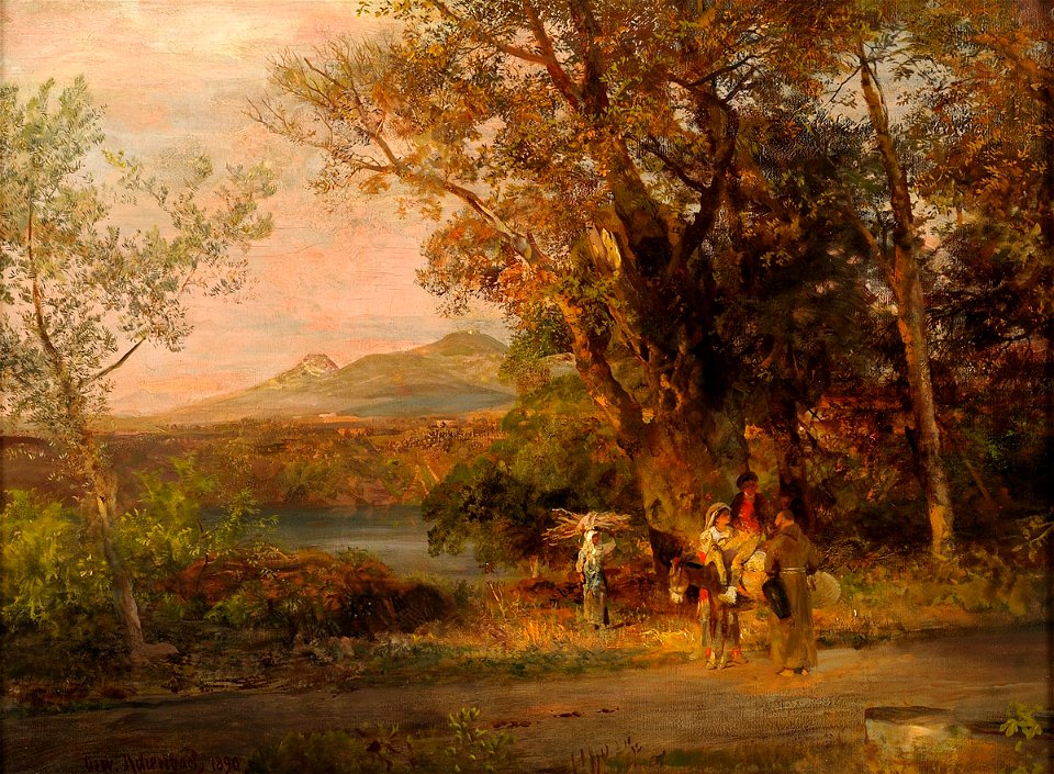 OSwald Achenbach Plausch am Weg 1890