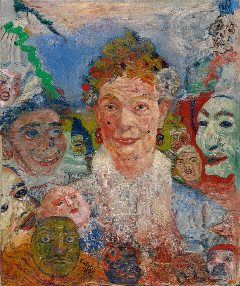 Oude dame met maskers, MSK Gent