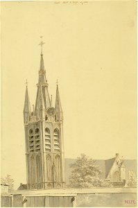 Oude Kerk te Delft - Aug. 1834, Balthasar Jooss, SA Delft, inv.nr. 68777