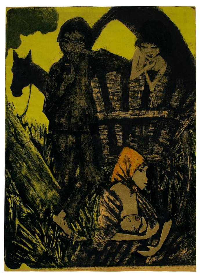 Otto Mueller Zigeunerfamilie am Planwagen 1926-27